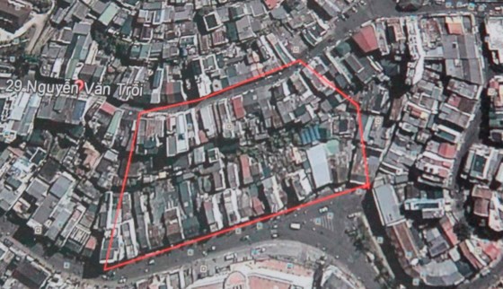 Ảnh chụp từ vệ tinh khu vực xảy ra hiện tượng sụt lún đất bất thường tại TP Đà Lạt