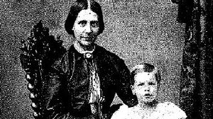 Alexandre Yersin chụp ảnh cùng mẹ thời niên thiếu.